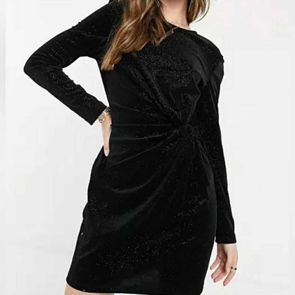 & Other Stories velour back zip dress